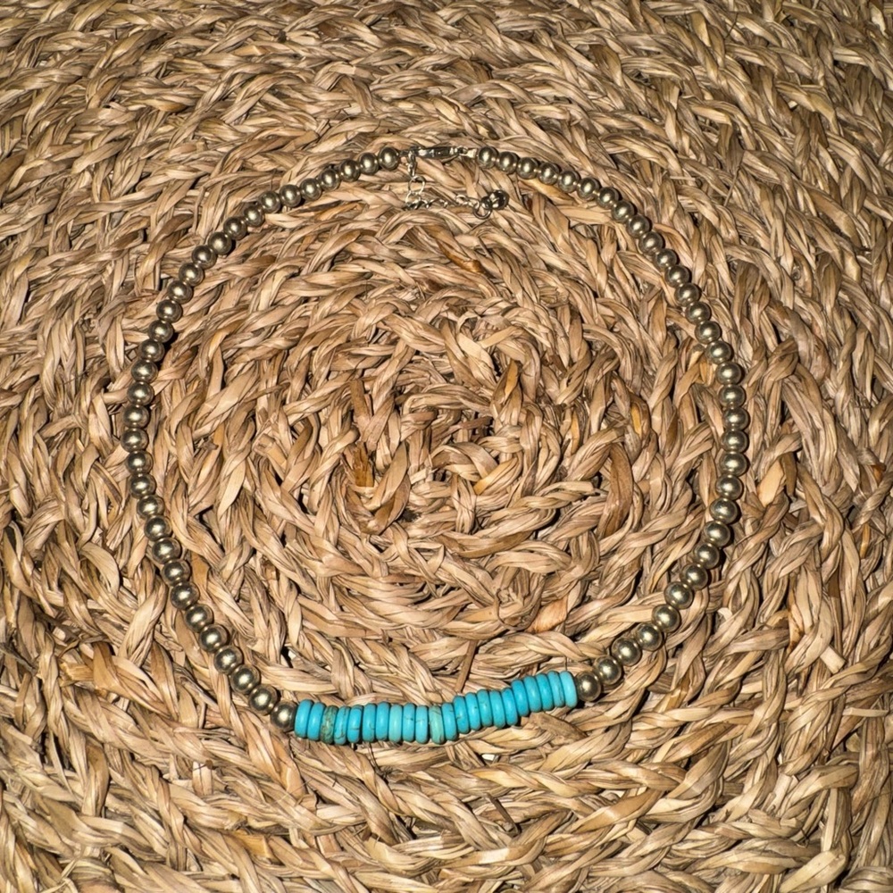 Elegant Gold and Turquoise Faux Navajo Choker